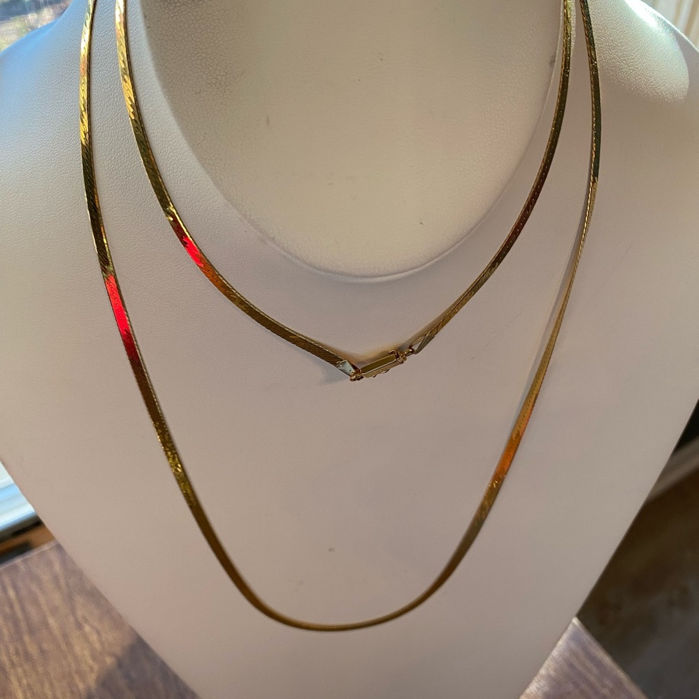 14kt yellow gold wide serpentine necklace no kinks-35” approximately 15 grams